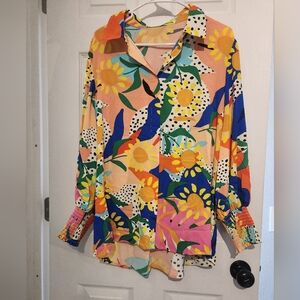 NWOT Colorful Boho Blouse
